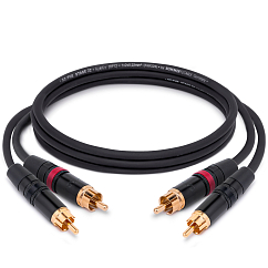 Кабель HeadMade Pro 2RCA - 2RCA Black 2m