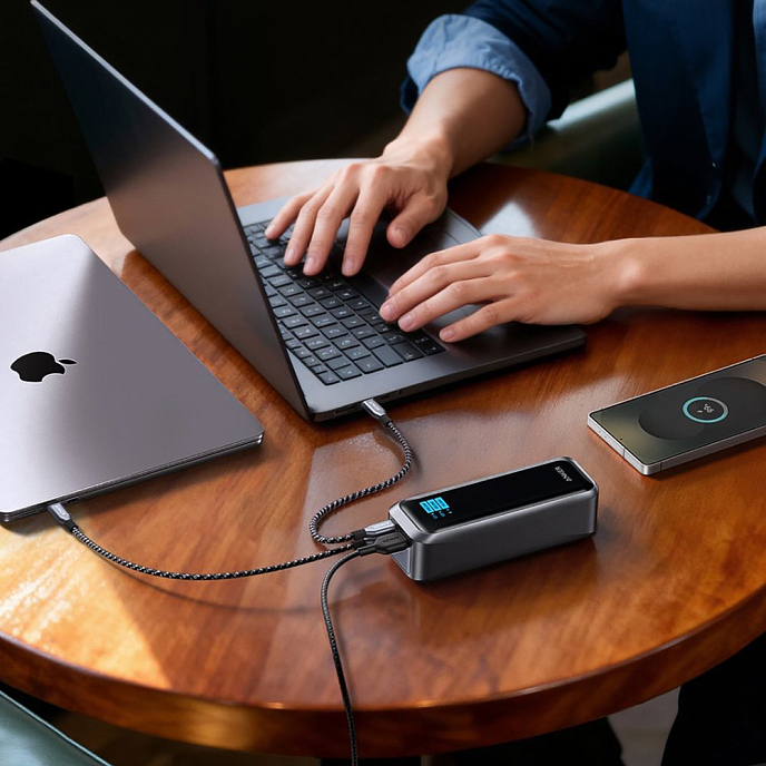 Внешний аккумулятор Anker Prime Power Bank 20k mAh 220w 2xUSB-C/1xUSB-А Dark Grey - рис.3