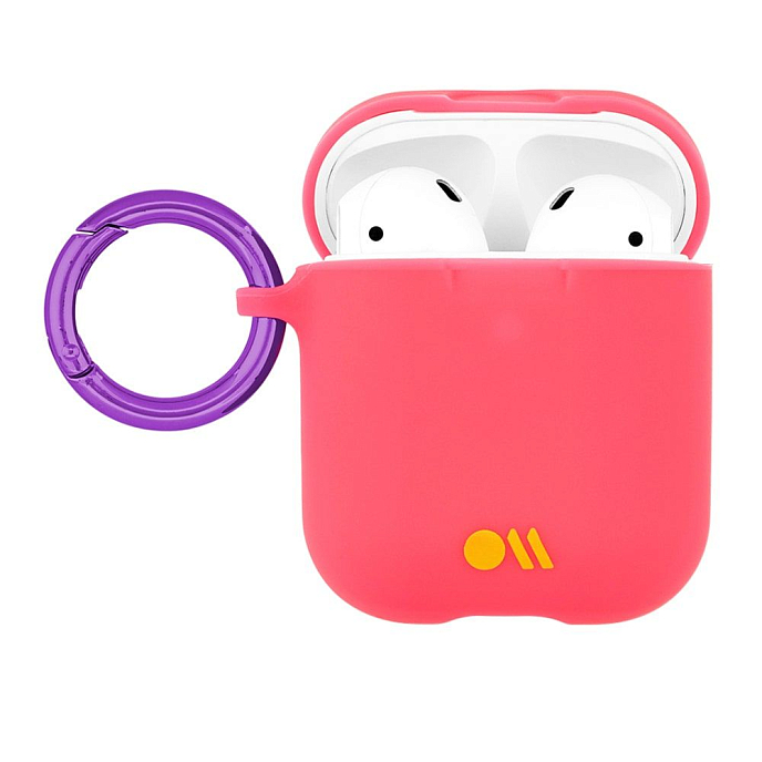 Чехол для Airpods Case-Mate AirPods Hook Ups Case & Neck Strap Living Coral Light Pink - рис.0
