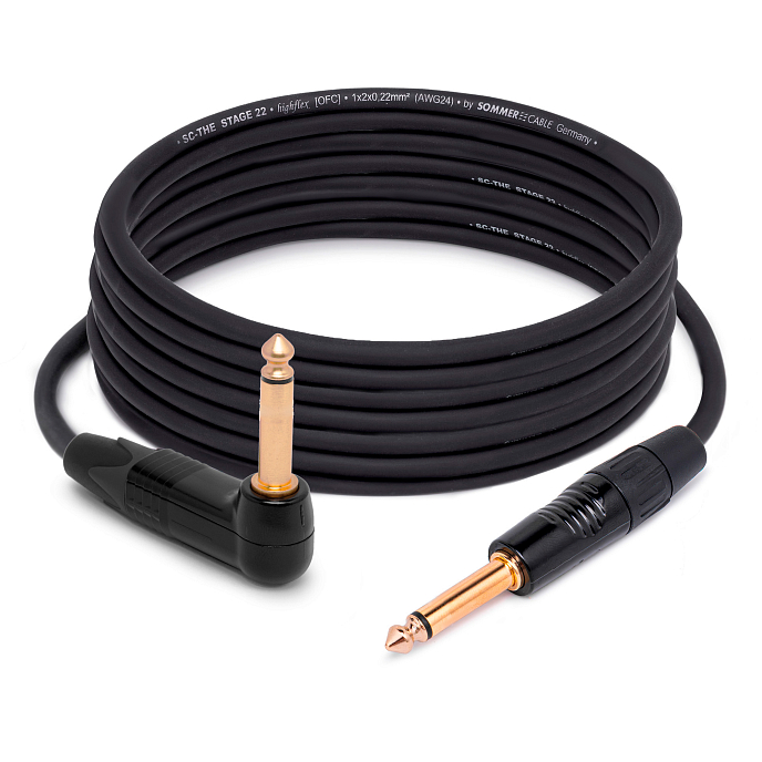 Кабель HeadMade Pro 6.3mm mono Angled - 6.3mm mono 6m - рис.0