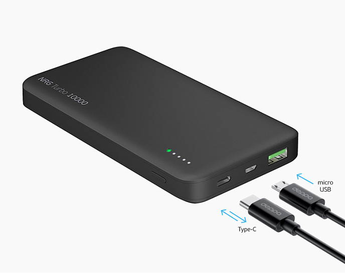 Внешний аккумулятор Deppa NRG Turbo, 10000 mAh QC 3.0 Black - рис.3
