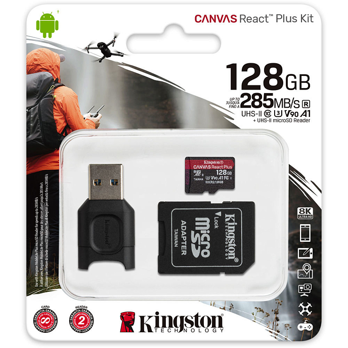 Карта памяти Kingston Canvas React Plus 128GB - рис.1