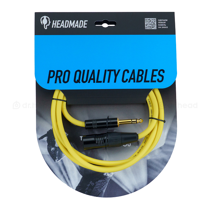 Кабель HeadMade Pro XLR-M - 6.3mm Yellow 1.5m - рис.0