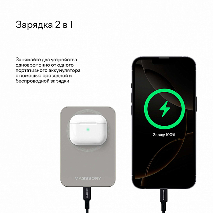 Портативный аккумулятор Magssory Pride 5000мАч Magnetic Titanium - рис.9