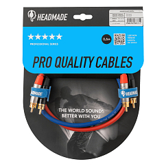 Кабель HeadMade Pro 2RCA - 2RCA Red Blue 0.62m
