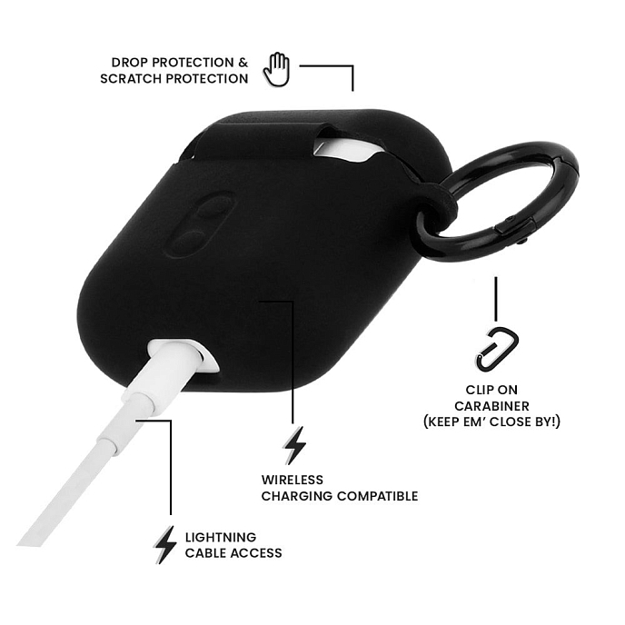 Чехол для Airpods Case-Mate AirPods Hook Ups Case & Neck Strap Black - рис.2