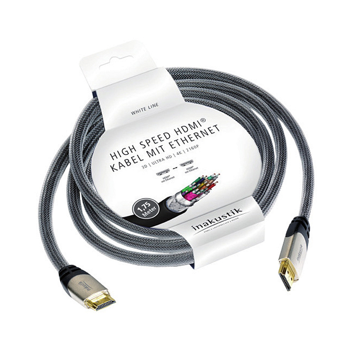 Кабель Inakustik White HDMI Grey 1.75m - рис.1