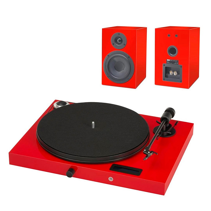 Проигрыватель винила Pro-Ject Set Juke Box E Speaker Box 5 Red - рис.0