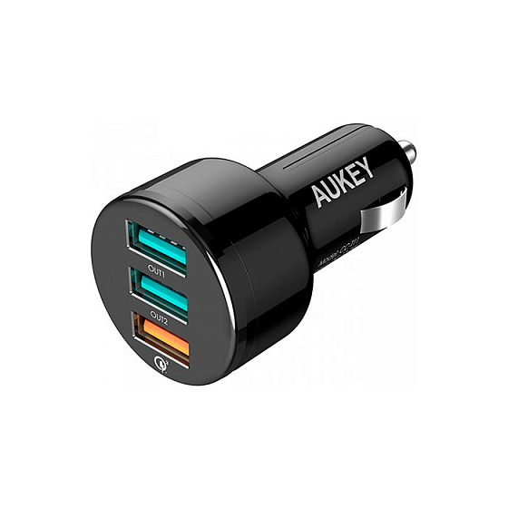 Автомобильное зарядное устройство Aukey USB-C 3-ports Car Charger (CC-T11) - рис.0