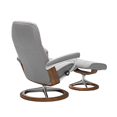 Кресло для прослушивания Stressless Consul M Signature Cori Silver Cloud Teak-Alu