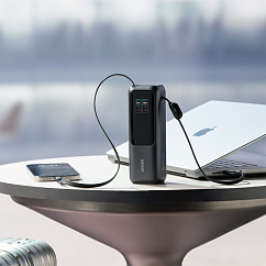 Внешний аккумулятор Anker Power Bank 25K mAh 165W (Built-In and Retractable USB-C Cable) Dark Grey