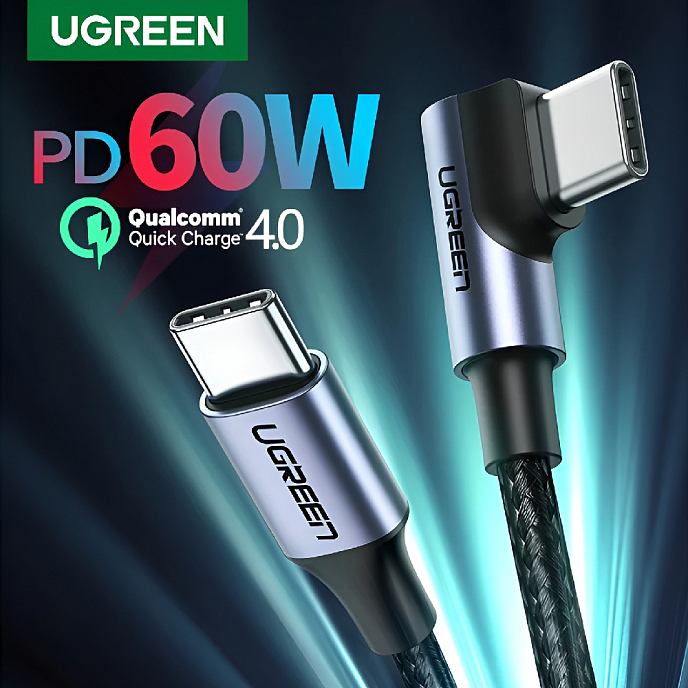 Кабель Ugreen US255 USB-C - USB-C Black/Grey 3m - рис.5