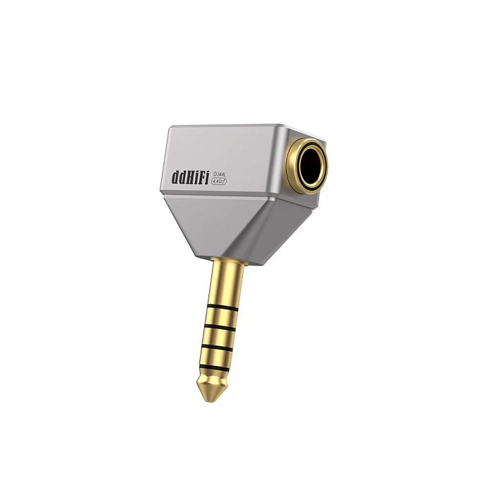 Переходник ddHiFi DJ44L Silver 4.4mm (f) to 4.4mm (m) l-shaped - рис.1