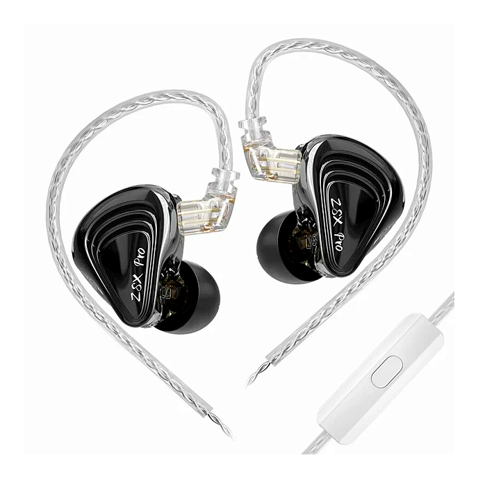 Наушники внутриканальные KZ ZSX Pro With Mic Black - рис.0