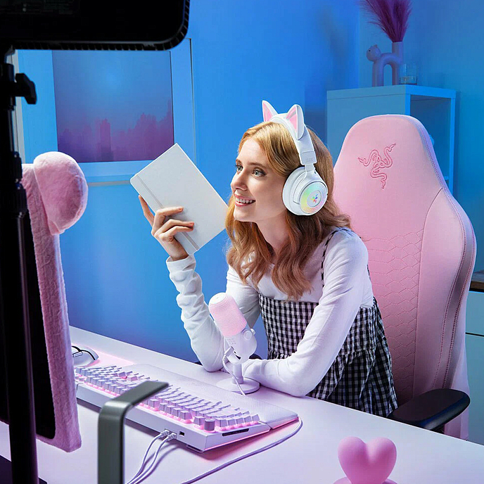 Игровая гарнитура Razer Kraken Kitty V3 Pro White - рис.7