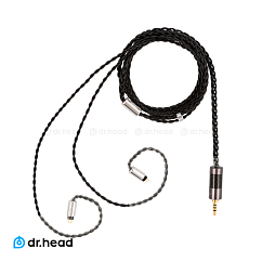 Фото - Labkable SilverBlack 2pin to AK balance 2.5mm Кабель Labkable SilverBlack 2pin to AK balance 2.5mm