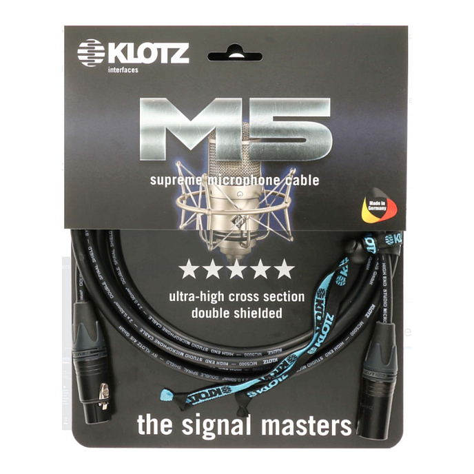 Кабель Klotz M5FM05 Black XLR(f) - XLR(m) 5m - рис.1
