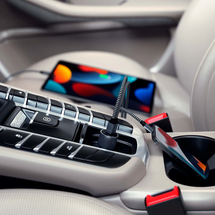 Автомобильное зарядное устройство Satechi Dual USB-C Car Charger 40W Space Grey - рис.5