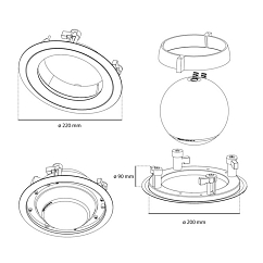 Кронштейн для акустики Elipson Planet In-Ceiling Mount M White