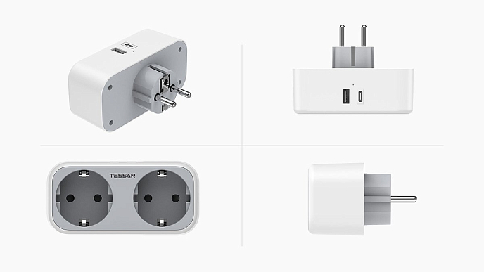 Сетевой фильтр Tessan TS-WS02DE00 Grey - рис.1