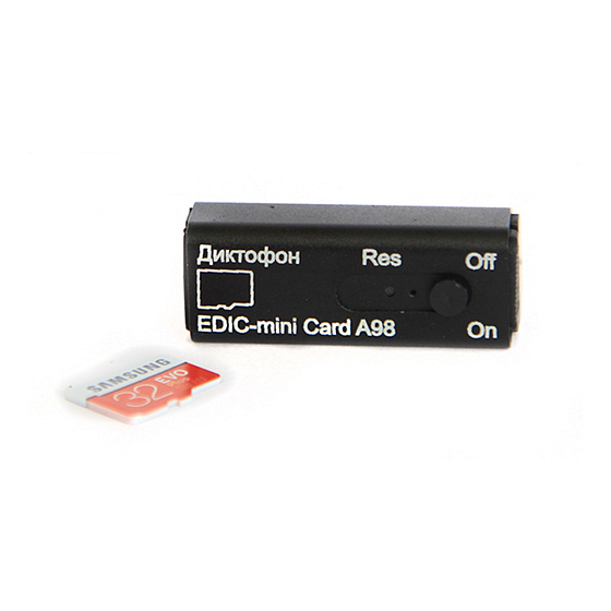 Диктофон EDIC-mini Card A98 black - рис.0