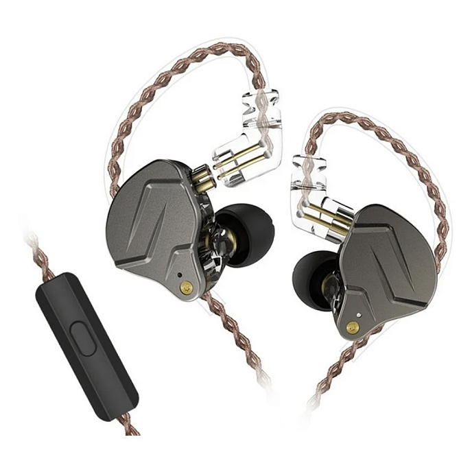 Наушники внутриканальные KZ ZSN Pro With Mic Grey - рис.0