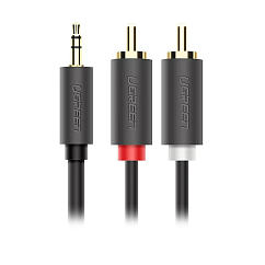 Кабель Ugreen AV102 (10511) 3.5mm - 2RCA 1m