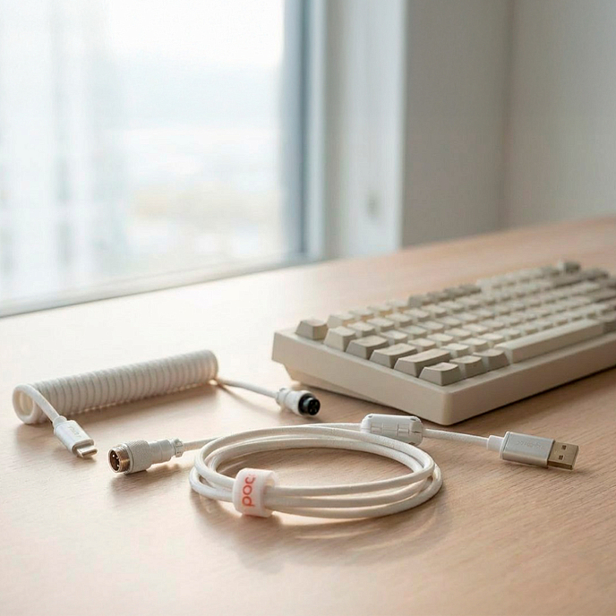Кабель Cidoo Mechanical Keyboard USB-C Cable White - рис.3