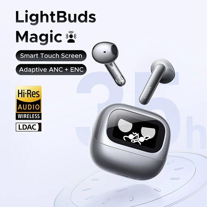 Беспроводные наушники UGREEN WS216 LightBuds Magic Earbuds White - рис.5