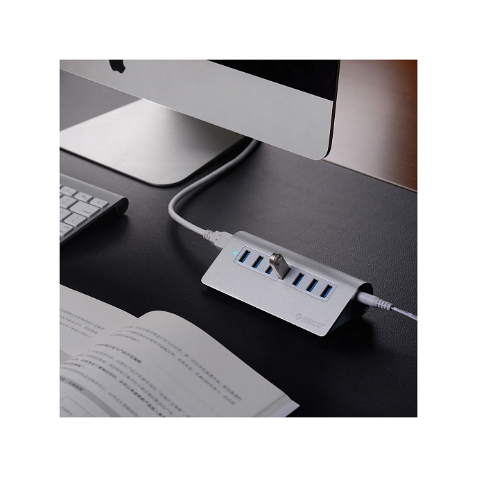 USB HUB Orico M3H7 Silver - рис.6