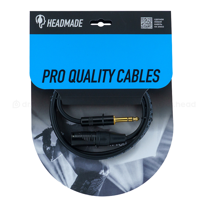 Кабель HeadMade Pro XLR-M - 6.3mm Black 1m - рис.0