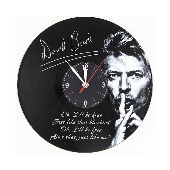 Часы VinylLab Часы с портретом на виниле David Bowie - рис.0