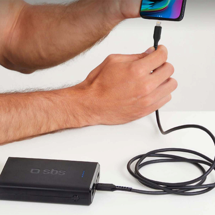 Кабель SBS USB-C - Lightning 1m Black - рис.2