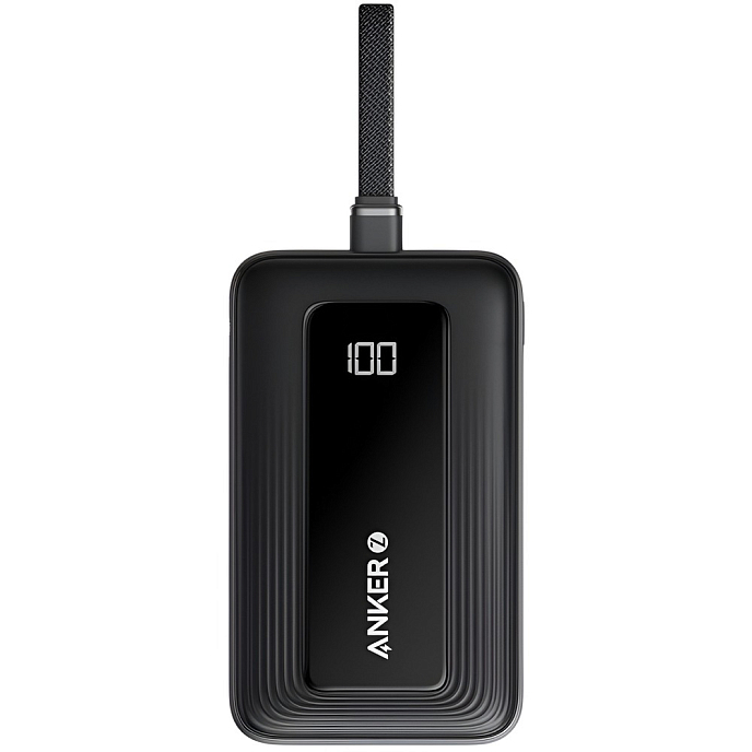 Внешний аккумулятор Anker Zolo Power Bank 10K 30W (Built-In USB-C Cable) Black - рис.1