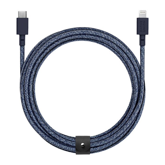 Кабель Native Union Belt USB-C - Lightning Indigo Blue 3m - рис.0