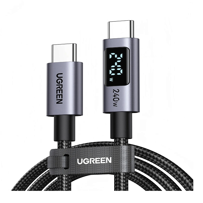 Кабель Ugreen L530 USB-C to USB-C PD 240W Grey Cosmos 1m - рис.0