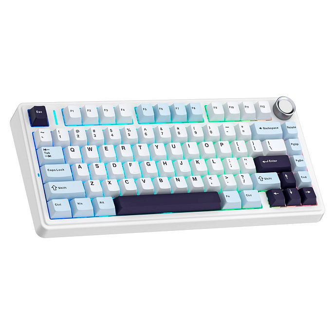 Клавиатура AULA F75 Reaper Switches Light Blue-White-Black-Purple - рис.1
