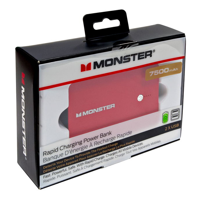 Внешний аккумулятор Monster Power Bank 7500mAh red - рис.5