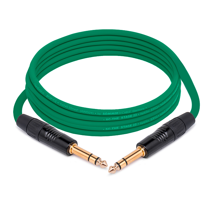 Кабель HeadMade Pro 6.3mm - 6.3mm Green 3m - рис.0