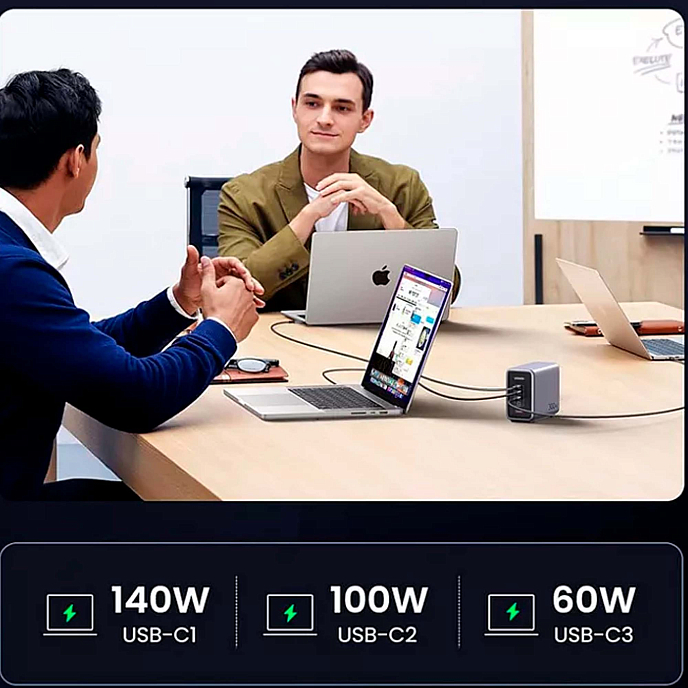 Сетевое зарядное устройство Ugreen CD333 300W 5-Port PD GaN Grey - рис.5