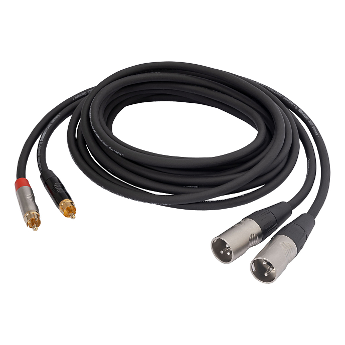 Кабель HeadMade Pro 2RCA - 2XLR-m Black 3m - рис.2