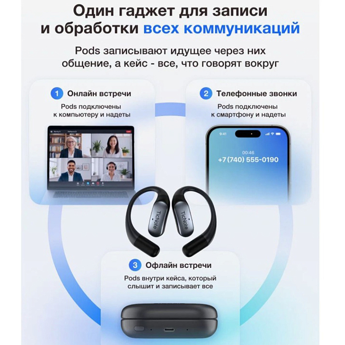 Наушники накладные Mobvoi TicNote Pods Wi-Fi Pearl White - рис.7
