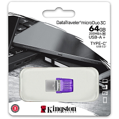 USB Flash накопитель Kingston DataTraveler microDuo 3C G3 OTG 64Gb