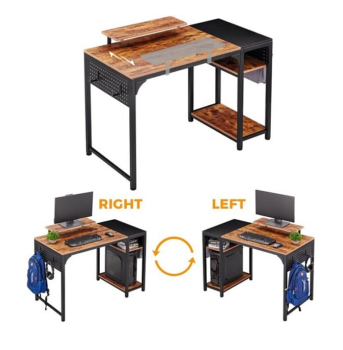 Компьютерный стол EUREKA ZX-SS120B-RBB Brown - рис.4