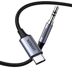 Кабель Ugreen CM450 USB-C - Jack 3.5mm Grey 1m