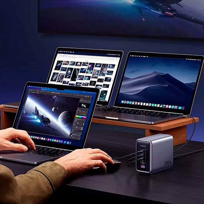 Сетевое зарядное устройство Ugreen CD333 300W 5-Port PD GaN Grey - рис.3