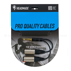 Кабель HeadMade Pro 6.3mm - 2x6.3mm Female 0.15m