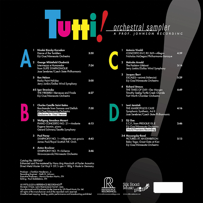 Виниловая пластинка Various Artists - Tutti! Orchestral Sampler (Audiophile Edition) - 2LP - рис.1