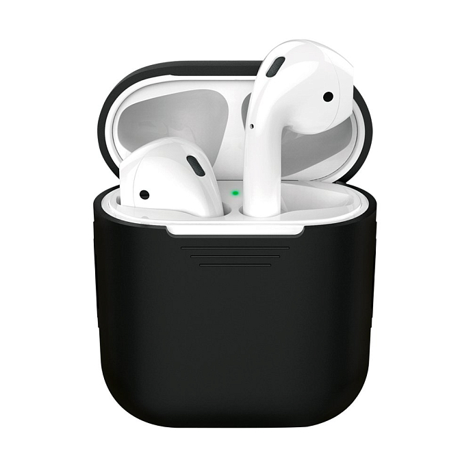 Чехол для наушников Deppa Case for AirPods Black - рис.0