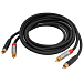 Кабель HeadMade Pro 2RCA - 2RCA Black 1.5m - рис.1